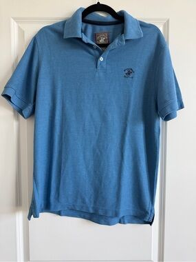 Beverly Hills Men Polo Club Shirt Blue Size Medium